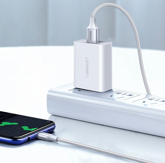 Cáp Sạc Nhanh USB-A 2.0 Sang Type-C Dài 1M UGREEN 60131 - Hỗ Trợ Sạc Nhanh 3A, Dây Dù Bền Bỉ